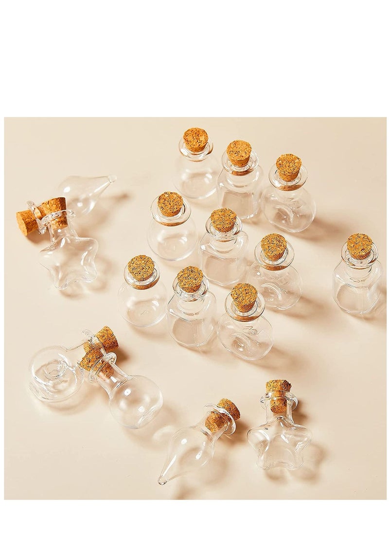 KASTWAVE Small Mini Glass Bottles Tiny Jars With Cork Stoppers 5 Shapes Tiny Wishing Drifting Bottle for Wedding Party DIY Decoration Bead Containers Arts and Crafts DIY Projects Classic Shape 50Pcs (2) (1)  - Image 2