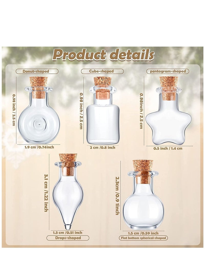 KASTWAVE Small Mini Glass Bottles Tiny Jars With Cork Stoppers 5 Shapes Tiny Wishing Drifting Bottle for Wedding Party DIY Decoration Bead Containers Arts and Crafts DIY Projects Classic Shape 50Pcs (2) (1)  - Image 4