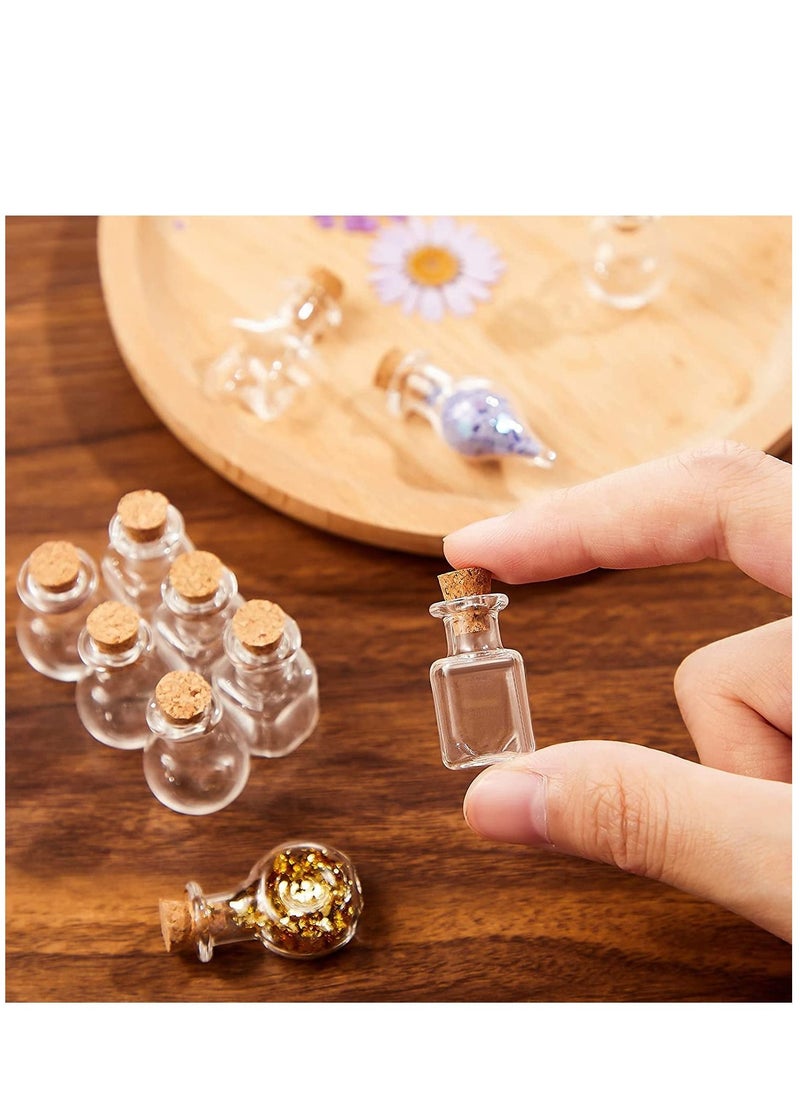 KASTWAVE Small Mini Glass Bottles Tiny Jars With Cork Stoppers 5 Shapes Tiny Wishing Drifting Bottle for Wedding Party DIY Decoration Bead Containers Arts and Crafts DIY Projects Classic Shape 50Pcs (2) (1)  - Image 3