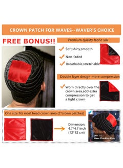 Himoswis 360 Wave Kit For Men 360Includes 360 Wave Brush For Men 360 Wave Starter Kit Men Hair Waves Medium Hard Hair Wave Brush Kit And Black Silk Durags Set For Men 360+360 Wave Crown Patch  - Image 3