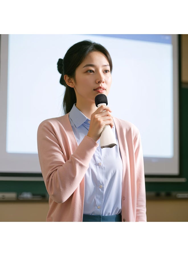 Takstar Da10 Second Generation Speech Microphone All-in-one Handheld Microphone Beige Teacher Classroom Loudspeaker Amplifier Tour Guide Karaoke Speech Mic Flip Version - Image 1