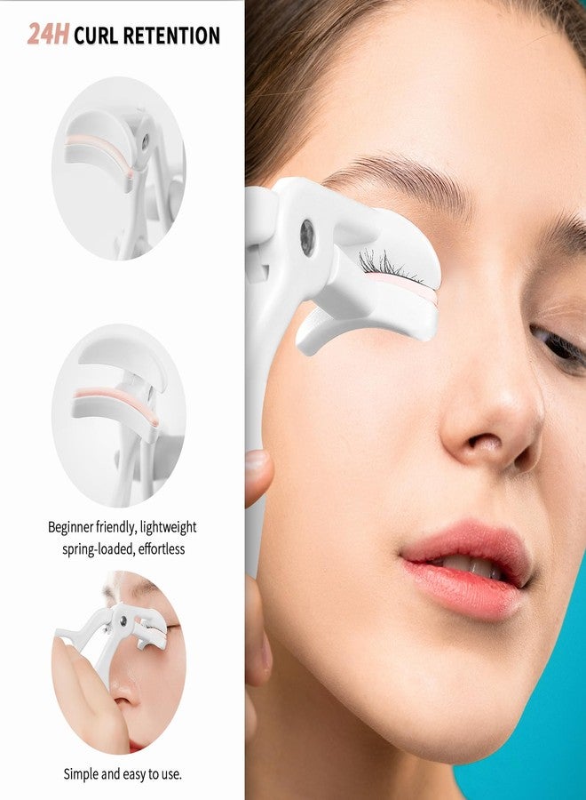 FSZMan 2 Style Eyelash Curler - Lash Curler with 2 Extra Silicone Replacement Pads, Achieve Perfect Curls in 5 Seconds - Quick Natural Curling for Long Lasting (Grey) - Image 2