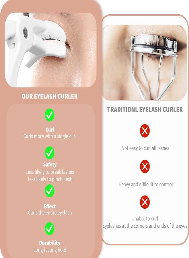 FSZMan 2 Style Eyelash Curler - Lash Curler with 2 Extra Silicone Replacement Pads, Achieve Perfect Curls in 5 Seconds - Quick Natural Curling for Long Lasting (Grey) - Image 3