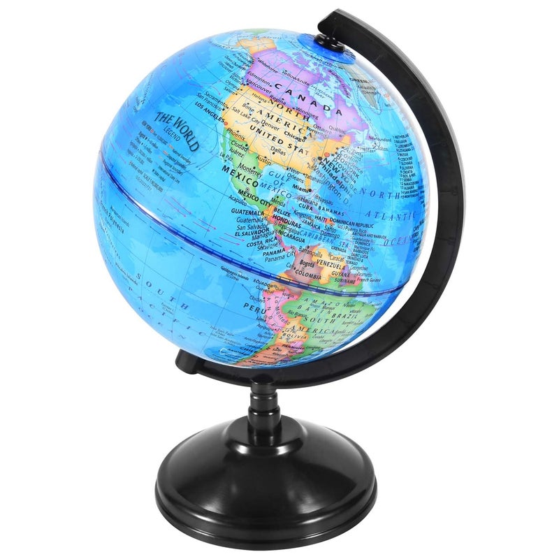 KISEER Rotating World Globe 6 Inch Spinning Earth Globe with Stand for Kids Learning Geography Classroom Education or Office Home Decorations - Image 2