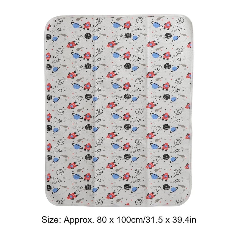 Changing Pad Liner, Washable Diaper Changing Pad, Breathable Cotton Baby Diaper Changing Pad with Absorbent Core, 80x100cm for Home and Travel Use (B Style) - Image 4