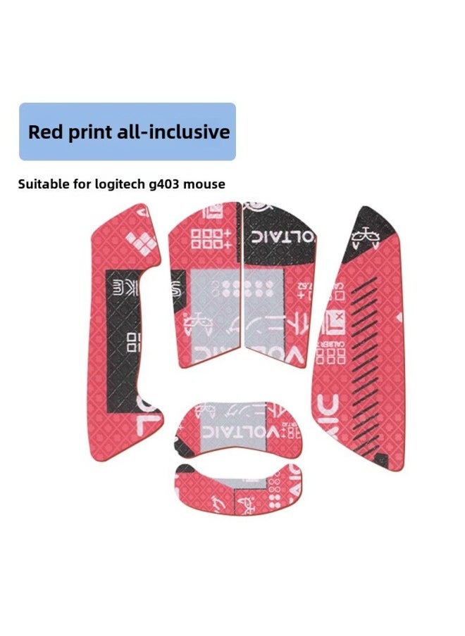 Generic - Anti-slip Mouse Sticker Logitech G403 G603 G703 Special Sweat-absorbent Sticker Hero CF/LOL Sticker Protective Film-Color: 1 Piece Of Red Print - Image 1