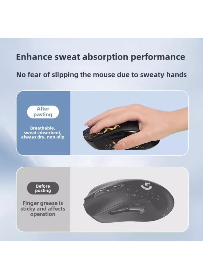 Generic - Anti-slip Mouse Sticker Logitech G403 G603 G703 Special Sweat-absorbent Sticker Hero CF/LOL Sticker Protective Film-Color: 1 Piece Of Red Print - Image 1
