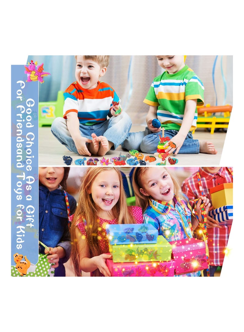 NIBEMINENT Dinosaur Rubber Rings, Toys Prizes Gift Carnivals Party Favors Cupcake Topper for Kids Boys Birthday Favor Supplies Goodie Bag Fillers (12 Pcs)  - Image 5