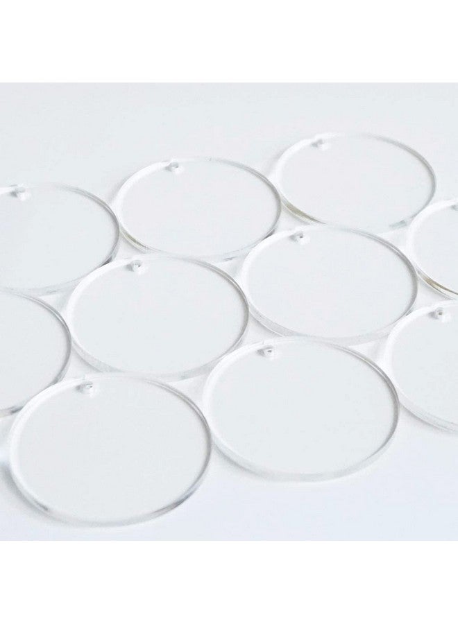 JINMURY 25 Pieces 3'' Clear Acrylic Disc Keychain Blanks, 1/8" Thick Round Acrylic Ornament with Hole, Perfect for DIY Acrylic Keychains, Place Cards, Name Plates, Wedding Favors, Christmas Ornaments - Image 3