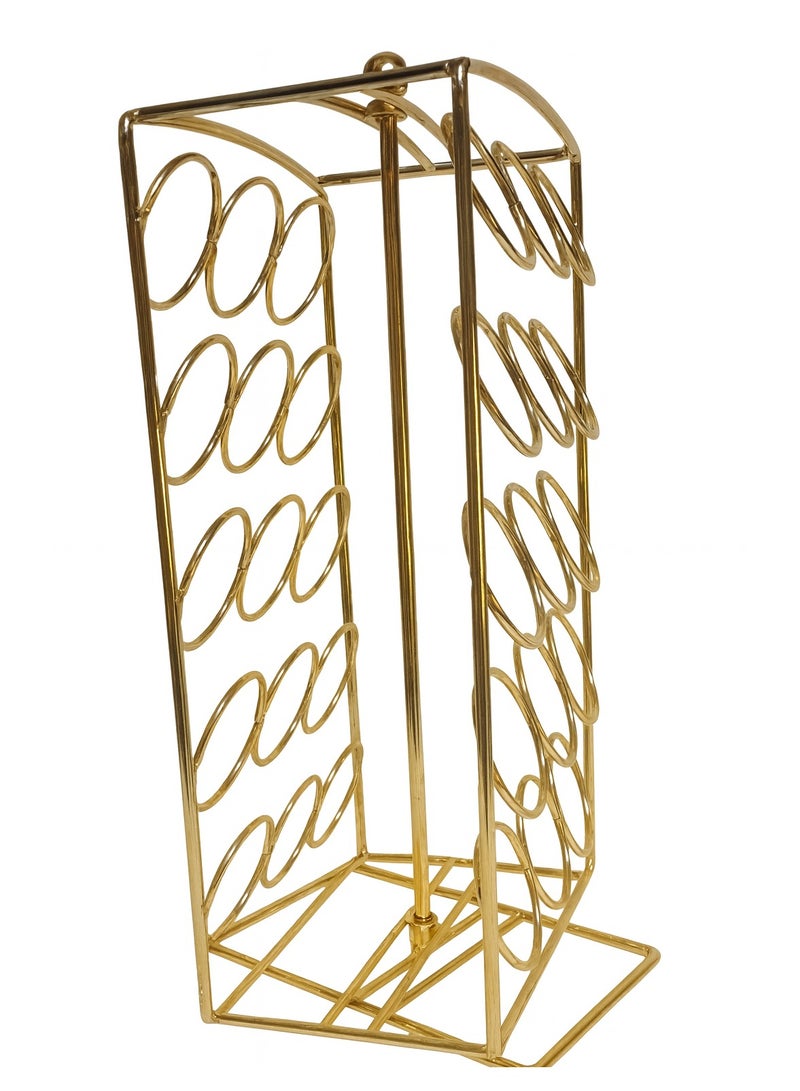 DLC 30 Coffee Capsule Holder Stand for Nescafe Dolce Gusto & K-Cup Pods | 360° Rotating Coffee Capsule Organizer Rack | Holds 30 Pods | Gold Metal Finish | Elegant Countertop Storage - Image 2