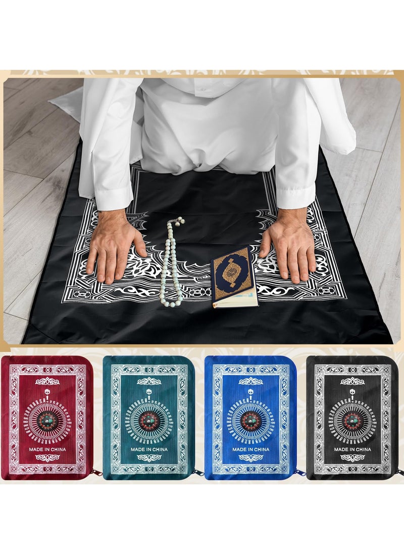 KHAJUL - 8-Piece Portable Prayer Mat with Compass Lightweight Polyester Muslim Prayer Rug Pocket Waterproof Travel-Friendly, Perfect for Ramadan Gifts, 60cm X 100cm - Image 1
