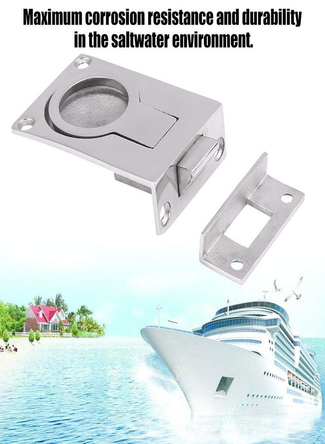 EVGATSAUTO Boat Hatch Handle, Ring Handle Flush Hatch Locker Cabinet Pull Lift Latch Recessed Handle, Flush Hatch Locker Ring for Boat Marine Stainless Steel 57 * 40mm - Image 3