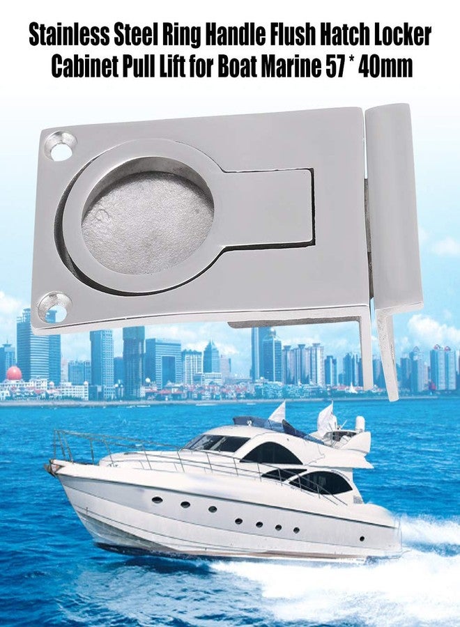 EVGATSAUTO Boat Hatch Handle, Ring Handle Flush Hatch Locker Cabinet Pull Lift Latch Recessed Handle, Flush Hatch Locker Ring for Boat Marine Stainless Steel 57 * 40mm - Image 2