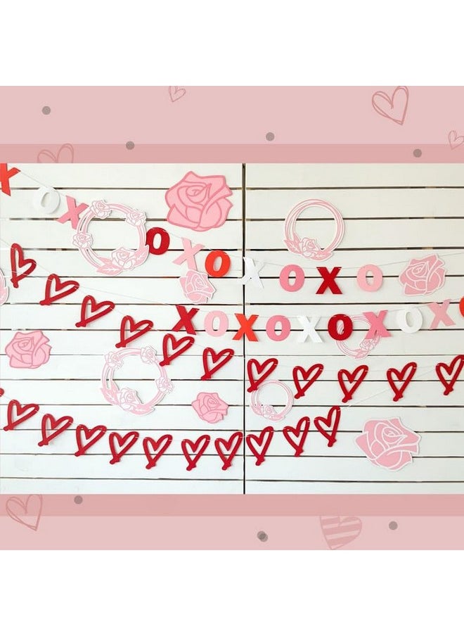 Pinfliers Pinfliers Proposal/Happy Anniversary/Valentines Day Decoration Items, Rose Flower Wreath Paper Anniversary Cutouts for Decoration,6 pcs,I Love You/Pastel Theme Birthday Decoration, Pink  - Image 3