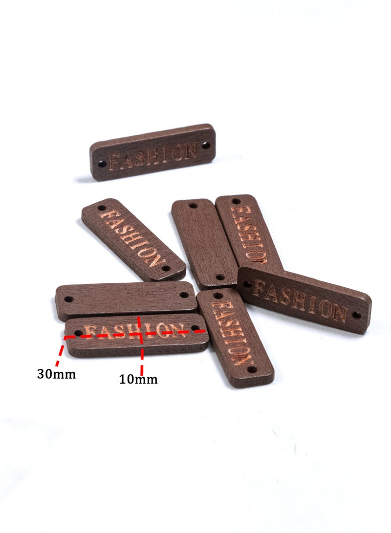 100-Piece Brown Wood Fashion Labels – 30mm x 10mm Engraved Tags for Handmade Clothing and Accessories - Image 3