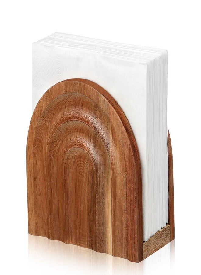 Singhoow Wooden Napkin Holder for Table Modern Arch Design Paper Towel Decorative Stand Paper Towel Holder for Kitchen Counter Dining Table Farmhouse Boho Home Decor(Napkins) - Image 1