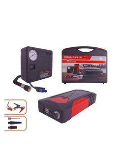 MR.SMART High Power Digital Car Jump Starter Power Bank With Air Compressor 98800 mAh External Battery Charger with Digital Display Screen Storage Box for Vehicles Trucks SUV Red  - Image 3
