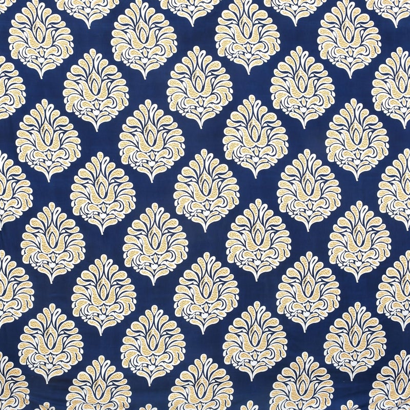 JBTC Premium Home 100% Cotton Feel Flower Printes Pillow Cover/Case Pack of 1 (2 Pcs Set) Navy-Blue - Image 2