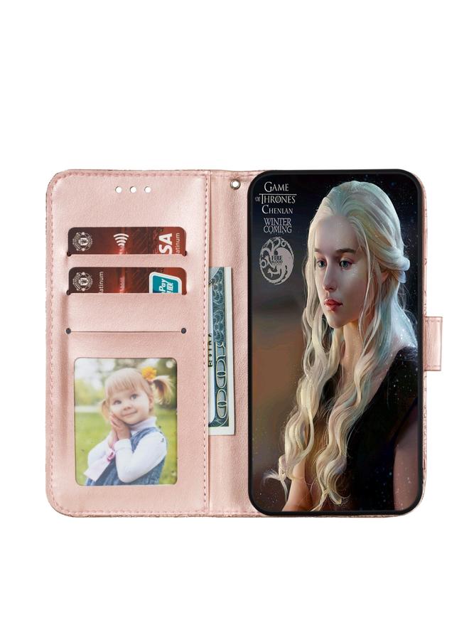The Bros Phone Case For Huawei P40 Pro Lace Flower Embossing Pattern Horizontal Flip Leather Phone Case with Holder & Card Slots & Wallet & Photo Frame & Lanyard - Image 4
