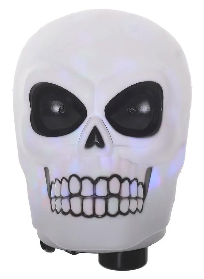 Halloween Skull Decoration with Light and Sound – Creepy Moving Skull Prop for Haunted House, Trick or Treat, and Party Décor - Image 1