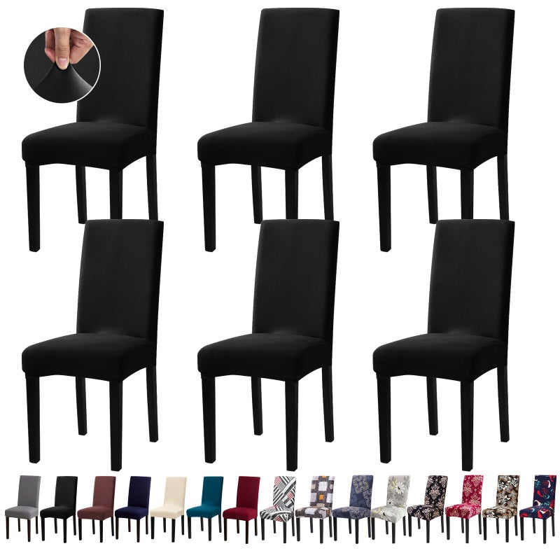 Fafua Chair Covers Stretch Kitchen Dining Room Chair Covers Set of 6 Removable Washable Dining Chair Slipcovers for Home Hotel Banque
