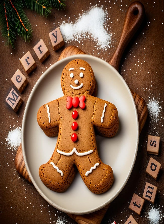 LLPMutu Christmas Gingerbread Man Molds Christmas Silicone Molds 10 Inch Large Gingerbread Man Mold Christma Baking Cake Pan with Gingerbread Mans for Baking Cake Cookie Chocolates Candy Jello Ice Cubes(Red) - Image 4