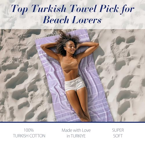 Cacala Lightweight and Thin Turkish Beach Towel 100% Cotton Sand-Free and Quick-Drying Goodness Perfect as an Extra Large Travel Towel, Beach Accessory, or Gift for Beach Lovers, 37 x 70 - Image 3