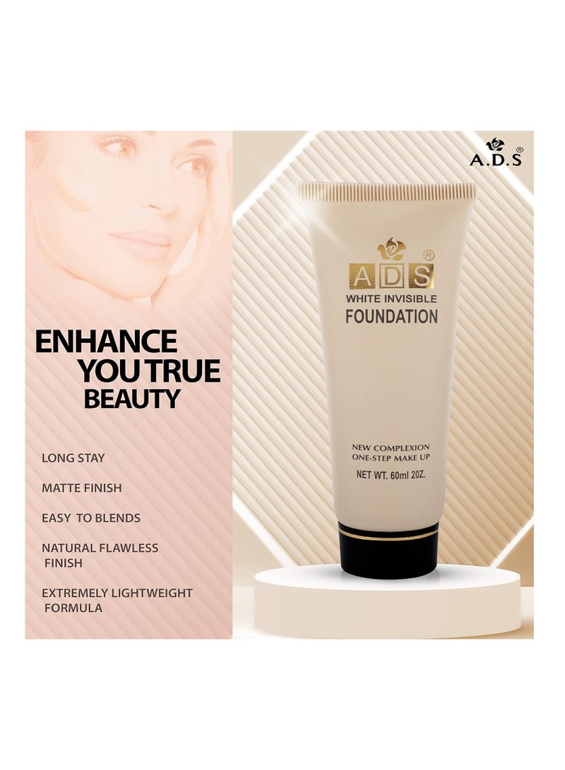 Ads White Invisible Liquid Foundation Matte Finish - Image 2