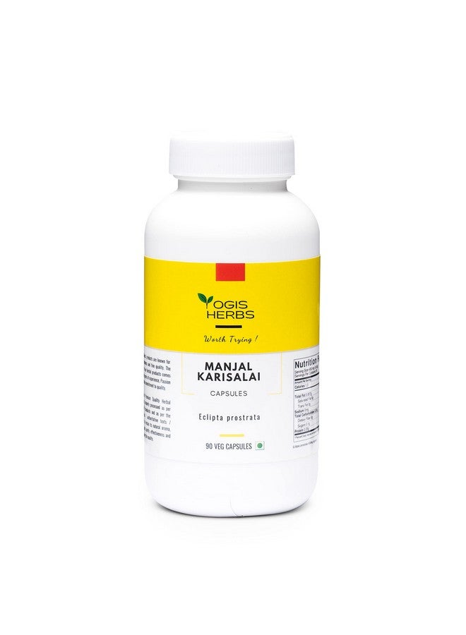 YOGIS HERBS Manjal Karisal Capsules - Bhringraj Capsules (False Daisy, Eclipta alba) Herbal Supplement- 90 Veg Capsules - Image 1