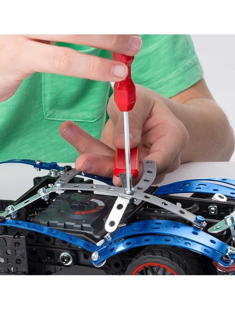Meccano - 27 In 1 Super Car Vehicle Building Kit With Motorized Case 21203 and Tools Included - Image 1