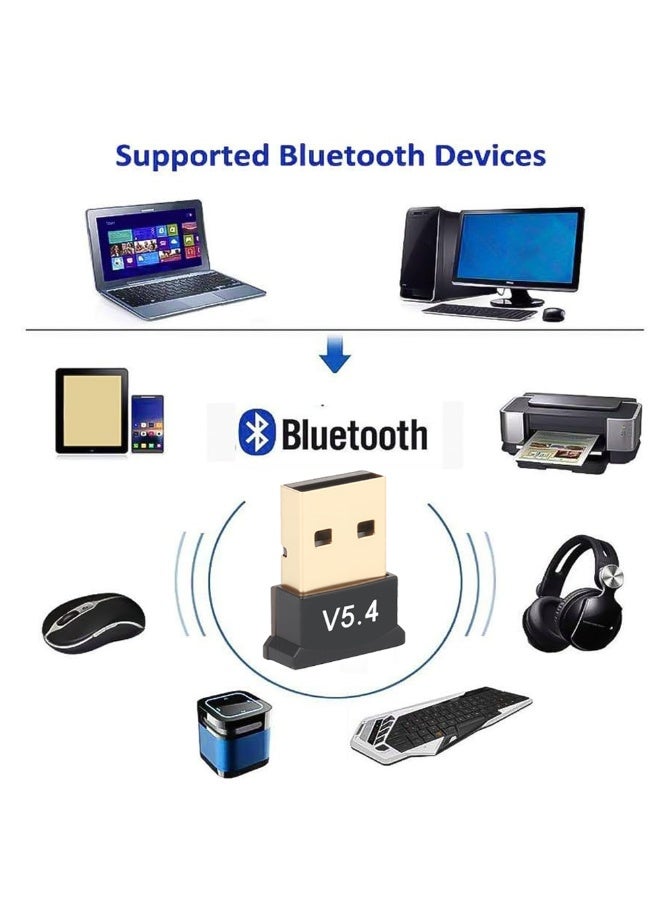 ياكيتر محول بلوتوث USB 5.4، عصا بلوتوث لجهاز الكمبيوتر المحمول، دونجل EDR USB بلوتوث متوافق مع ويندوز 11/10/8.1/7 (بلوتوث 5.4) - Image 2
