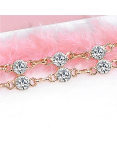 SYOSI Double Row Rhinestone Crystal Belt for Women, Sparkling Waistband Belt for Dresses, O Ring Chain Design, Glamorous Gift, S Size  - Image 4