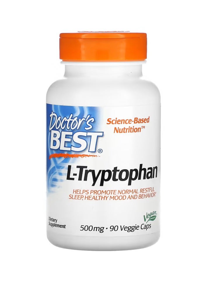 Doctor's Best L-Tryptophan , 500 mg, 90 Veggie Caps  - Image 1