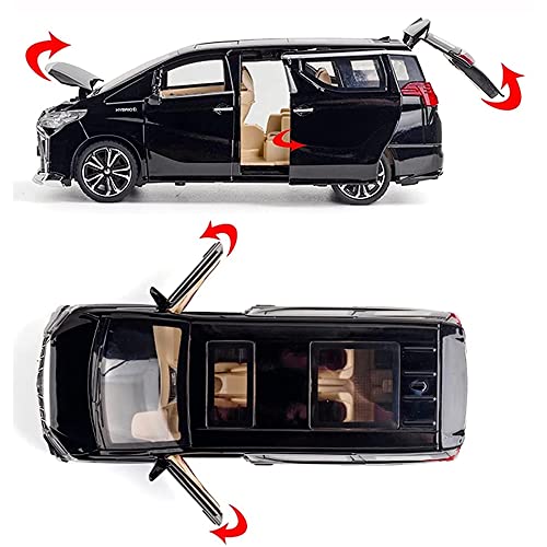 Coelon 1:24 Die Cast Metal Toy Car Alpherd Model Car Light Sound Pull Back, White - Image 4