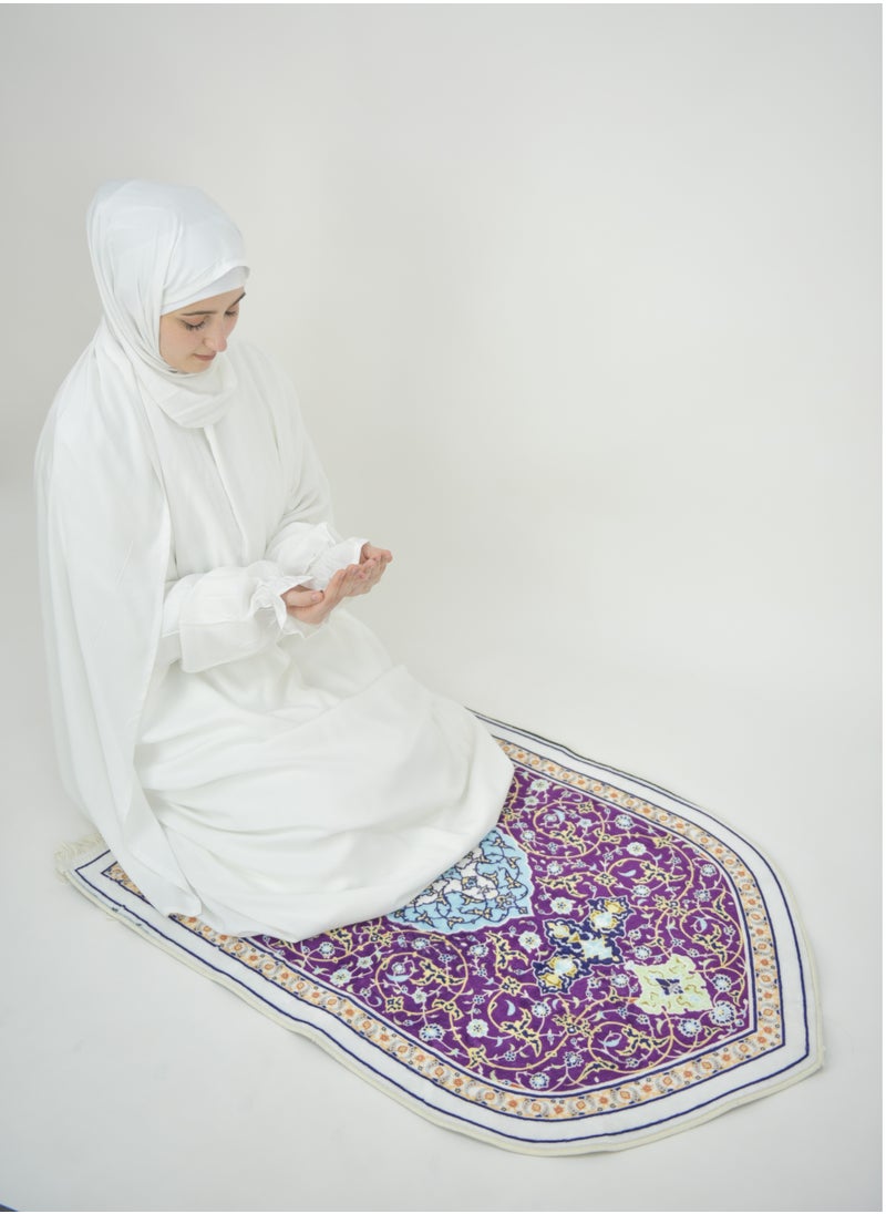 DAMAS COLLECTION - One piece prayer dress for women made from cotton blend with the attached scarf - one piece prayer abaya with the attached scarf -prayer clothes women - prayer gown for women - Image 1