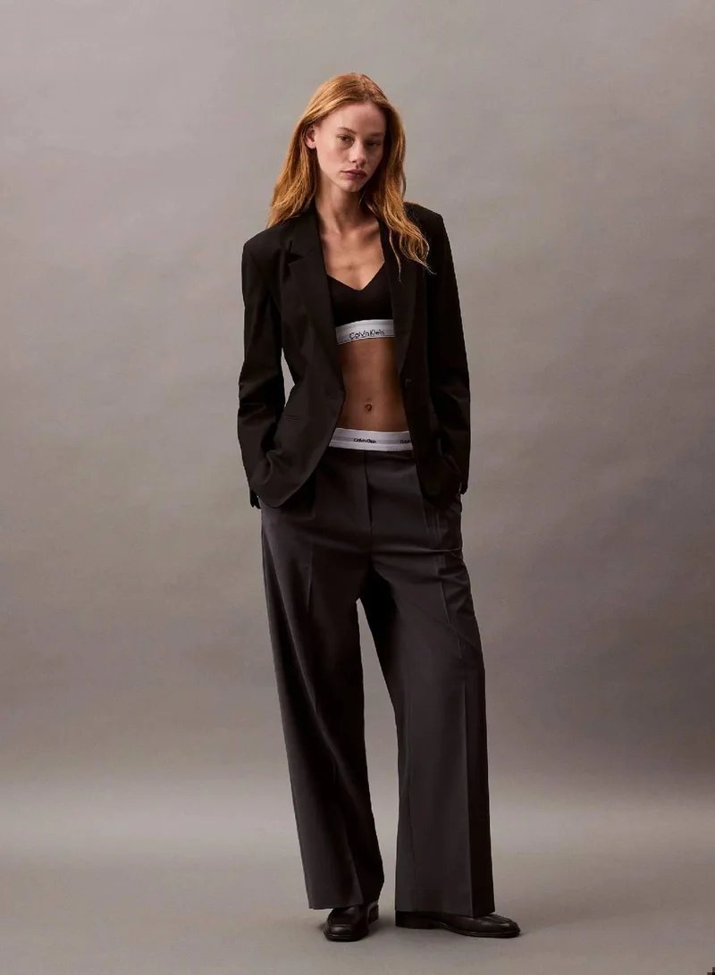 Tropical Wool Blend Trousers