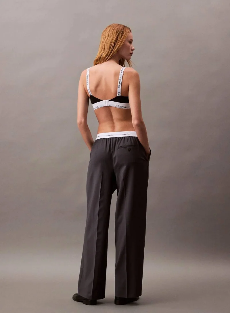 Calvin Klein Endless Gray Tropical Wool Blend Trousers for Women | Best Price UAE