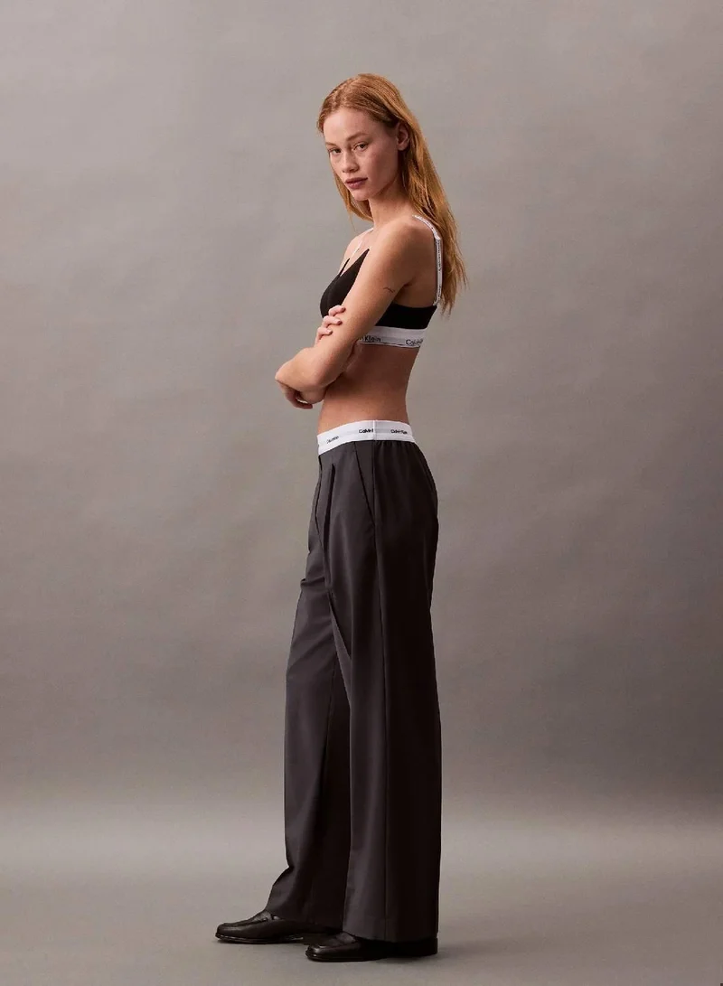 Calvin Klein Endless Gray Tropical Wool Blend Trousers for Women | Best Price UAE