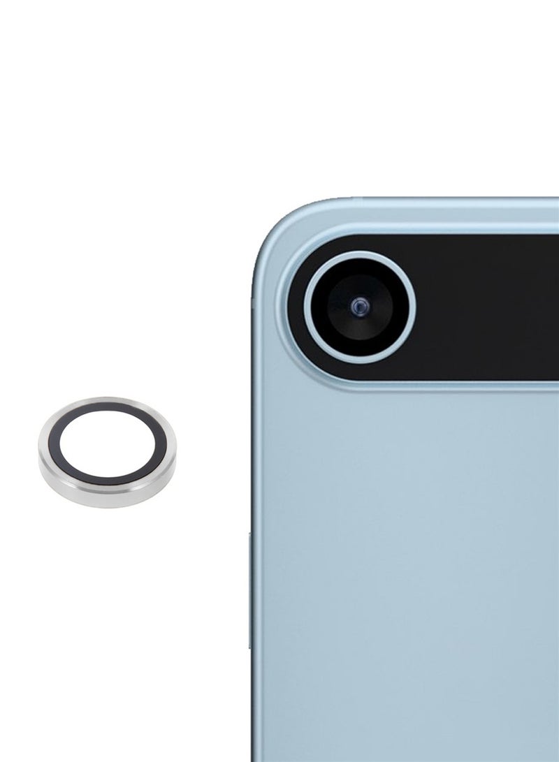 دبليو تيك حماية عدسة كاميرا آيفون  إير 5G 2025 من الزجاج المقسى بغطاء حلقة سبائك فاخرة (MLGICR) - شفاف/رمادي - Image 1