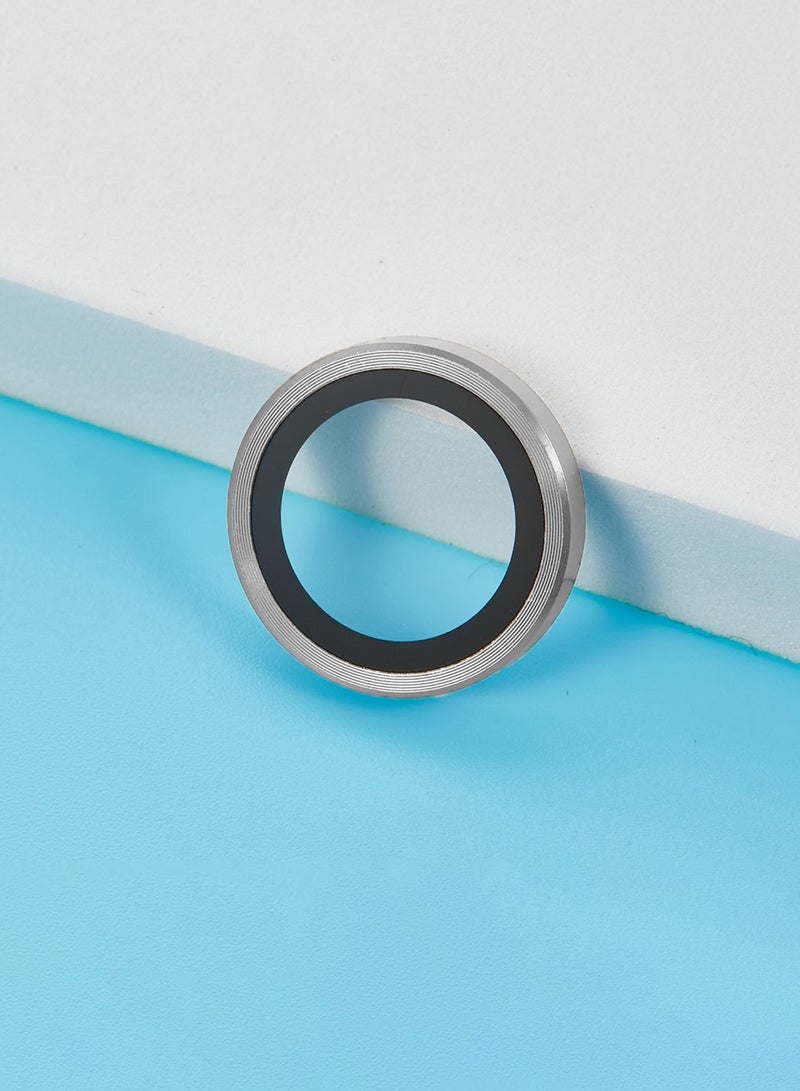 دبليو تيك حماية عدسة كاميرا آيفون  إير 5G 2025 من الزجاج المقسى بغطاء حلقة سبائك فاخرة (MLGICR) - شفاف/رمادي - Image 2