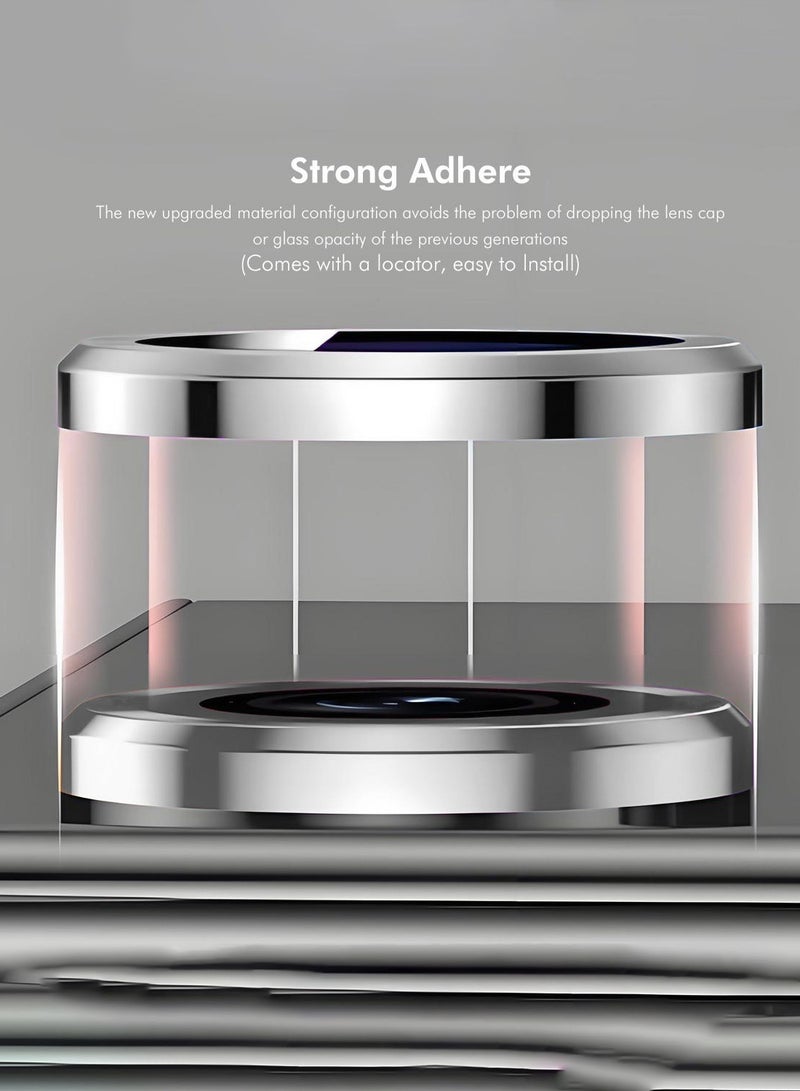 دبليو تيك حماية عدسة كاميرا آيفون  إير 5G 2025 من الزجاج المقسى بغطاء حلقة سبائك فاخرة (MLGICR) - شفاف/رمادي - Image 4