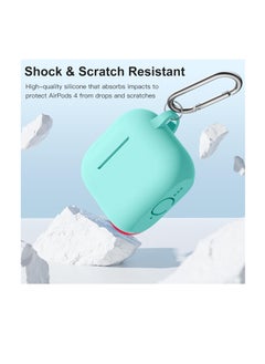 Generic AirPods 4 Case(2024), Soft Silicone Full Protective Case Cover for Apple AirPods 4 Case with Keychain, Compatible with AirPods 4th Generation Case Accessories for Women Men, Mint Green  - Image 3