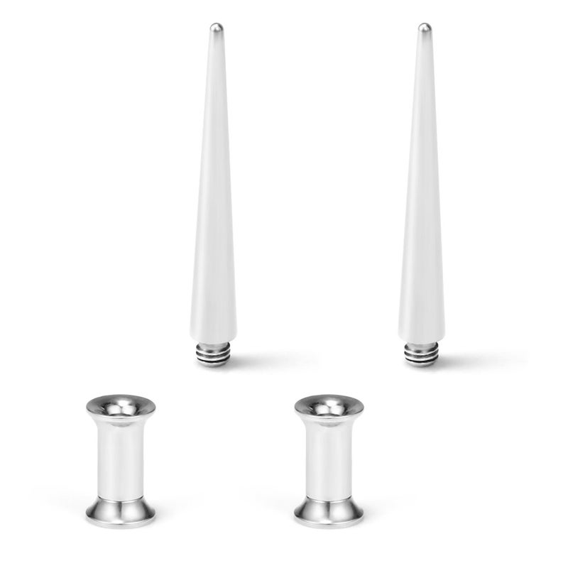 Ruifan Unisex Pair 2 in 1 Stainless Steel Screw Fit Interchangeable Taper Plug Piercing Ear Tunnel Stretcher Expander 6G(4mm) Gauge - Image 2