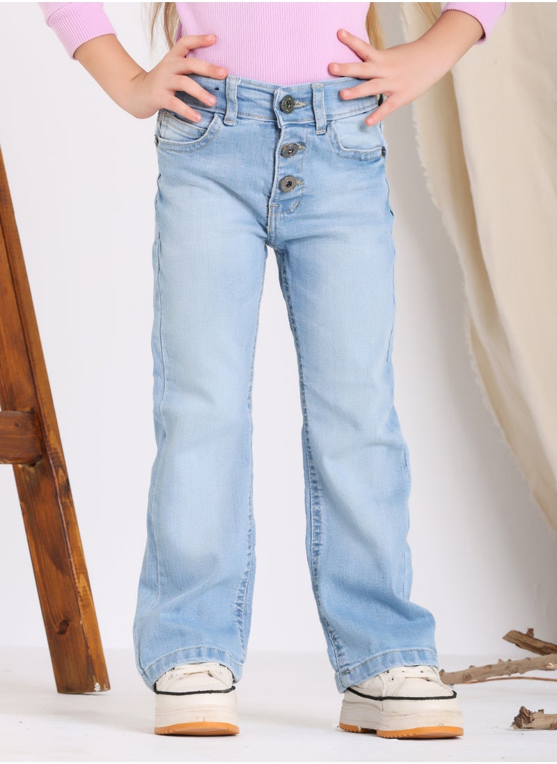 JBS DENIM - Charleston Jeans Trousers For Girls Light Blue Color 7039 - Image 1