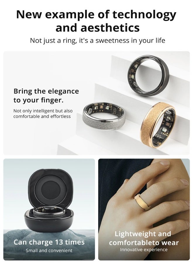 Generic COLMI R10 Smart Ring with Charging Case for Men Women, Health and Sleep Monitor, 5ATM Waterproof Multi-sport Mode  - Image 3