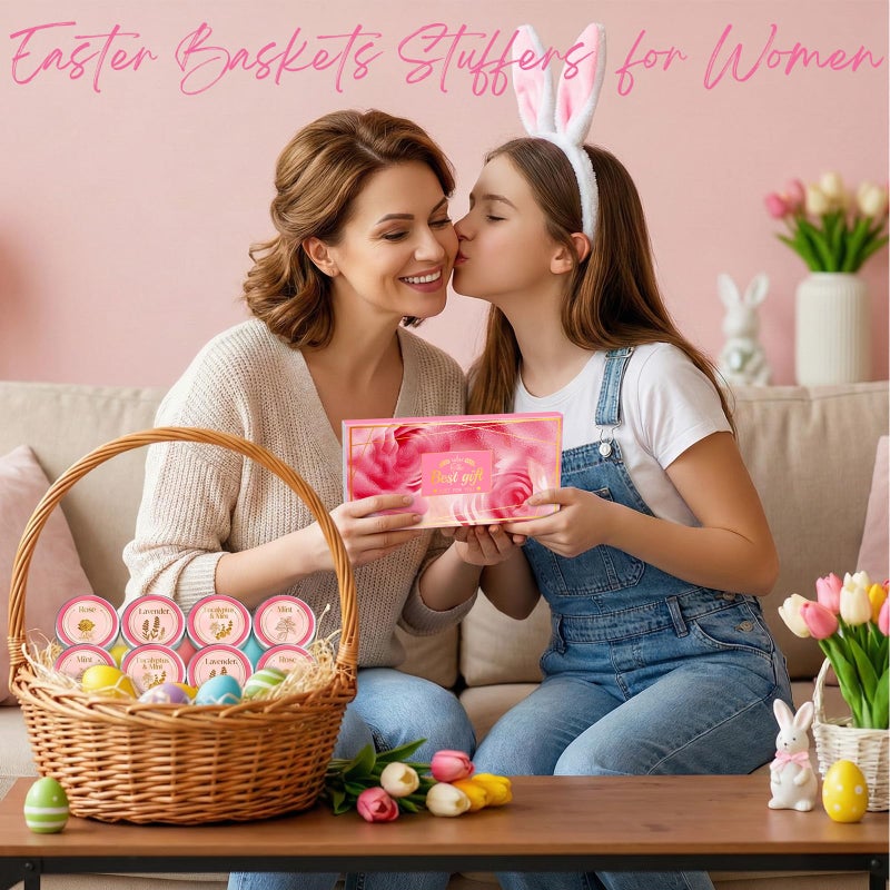Sanyi Easter Basket Stuffers for Adults Teens, 8 Pcs Shower Steamers Aromatherapy Birthday Gift for Women, Mom Gifts for Mothers Day Natural Essential Oil Self Care Relaxation,Pink - Image 3
