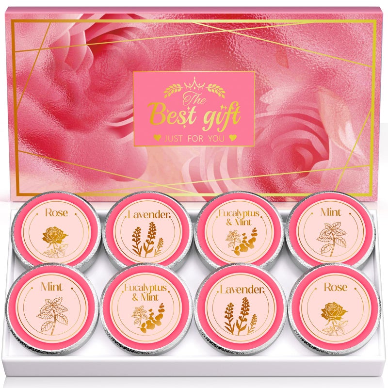 Sanyi Easter Basket Stuffers for Adults Teens, 8 Pcs Shower Steamers Aromatherapy Birthday Gift for Women, Mom Gifts for Mothers Day Natural Essential Oil Self Care Relaxation,Pink - Image 1