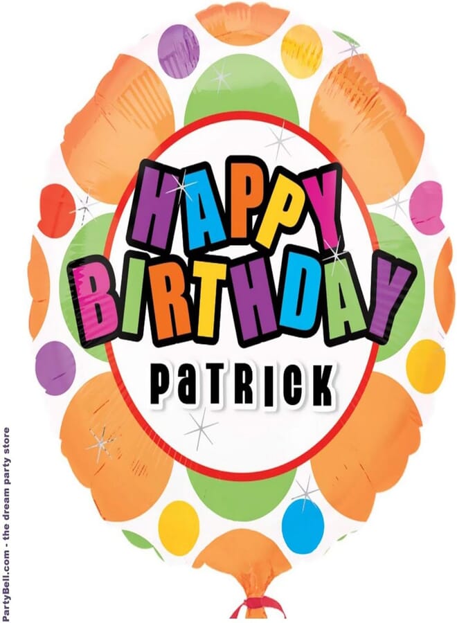 Anagram International B'day Dot Personalized Foil Pack, 18", Multicolor