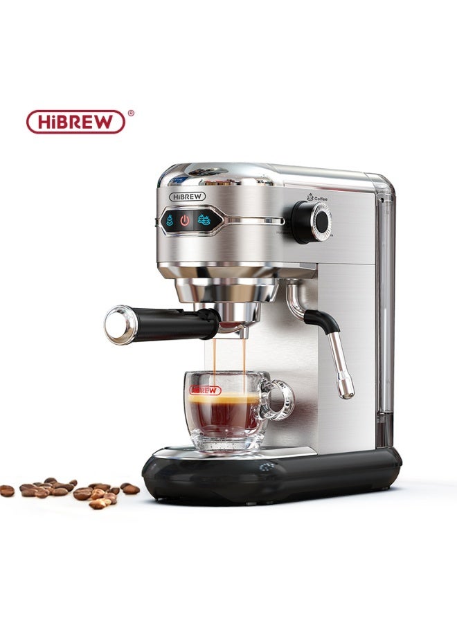 HiBREW Coffee Maker Cafetera Inox Semi Automatic Super Slim Espresso, Americano, Cappuccino, Latte, Macchiato & Many More Coffee 1450W H11-UK-N - Image 1
