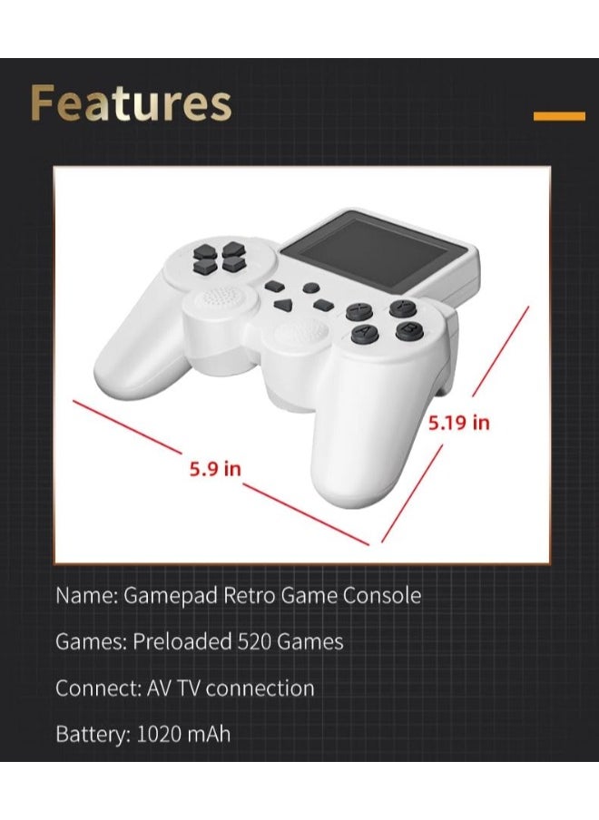 ShebSheb - 520-in-1 Retro Handheld Game Console,Portable Handheld Gaming Console,Classic Video Games with AV TV Out for Kids - Image 1